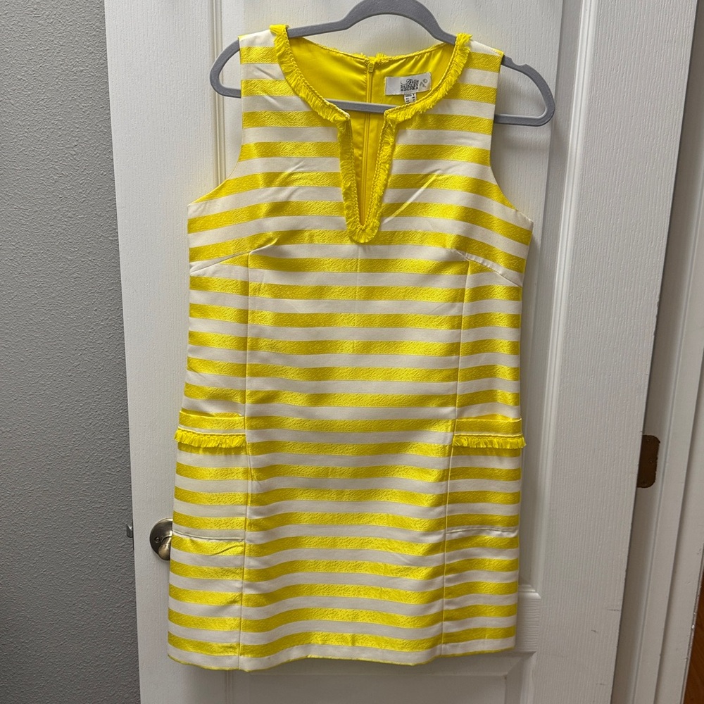 Badgley Mischka Yellow Fringed Garment